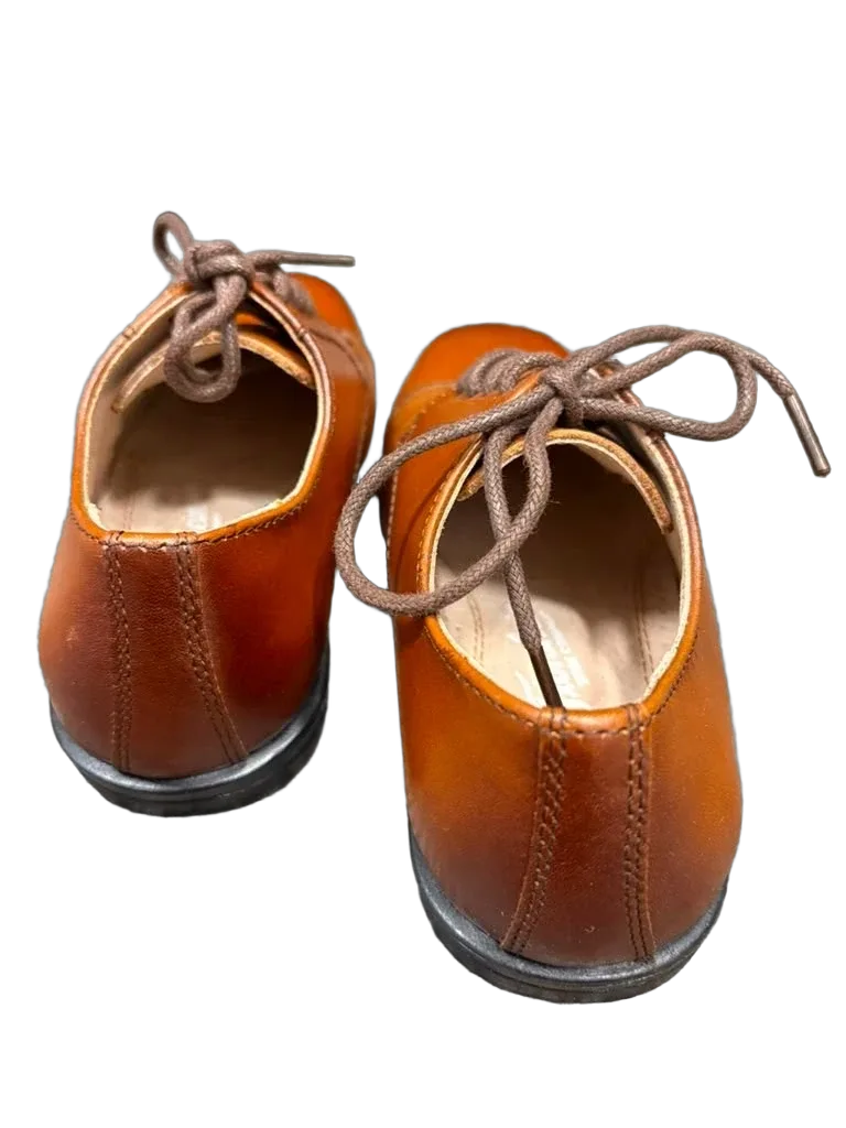 Florsheim Boys Tan Leather Cap-Toe Oxford Dress Shoe - back
