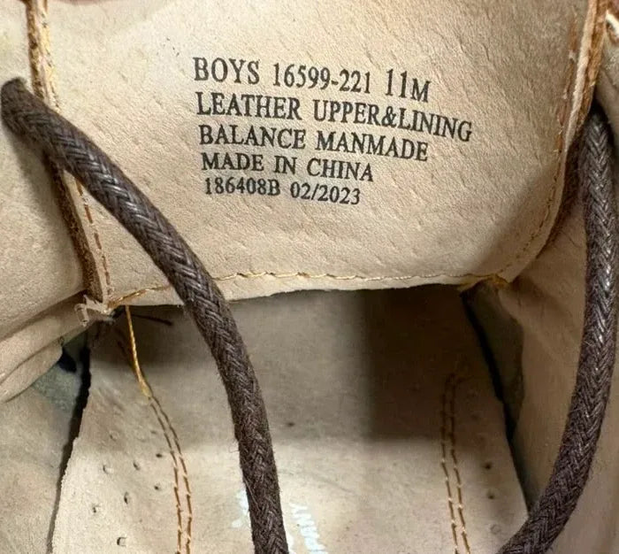 Florsheim Boys Tan Leather Cap-Toe Oxford Dress Shoe - tag