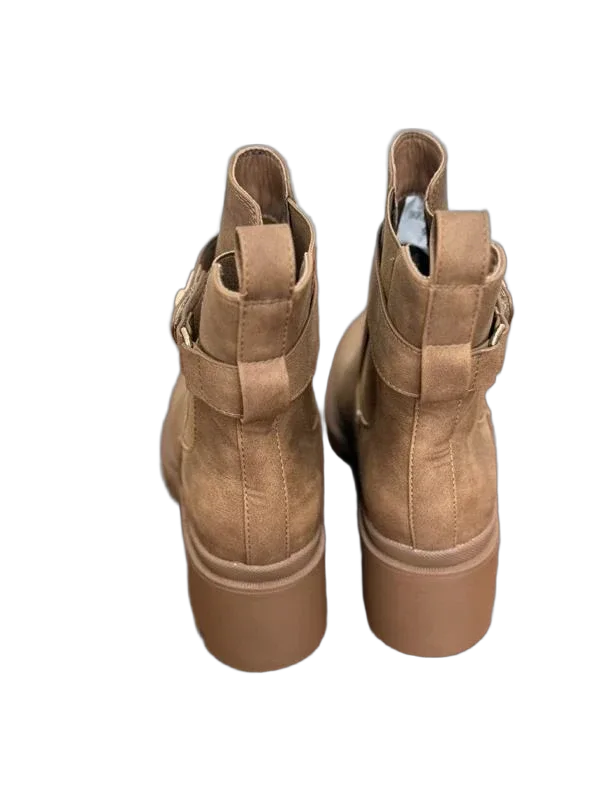 Dream Pairs Suede Chelsea Ankle Boots Buckle Strap - back