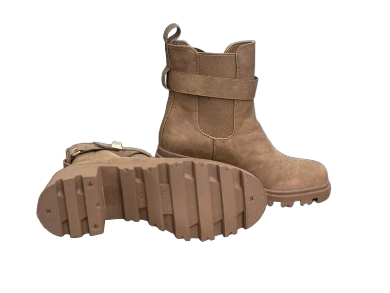 Dream Pairs Suede Chelsea Ankle Boots Buckle Strap - detail