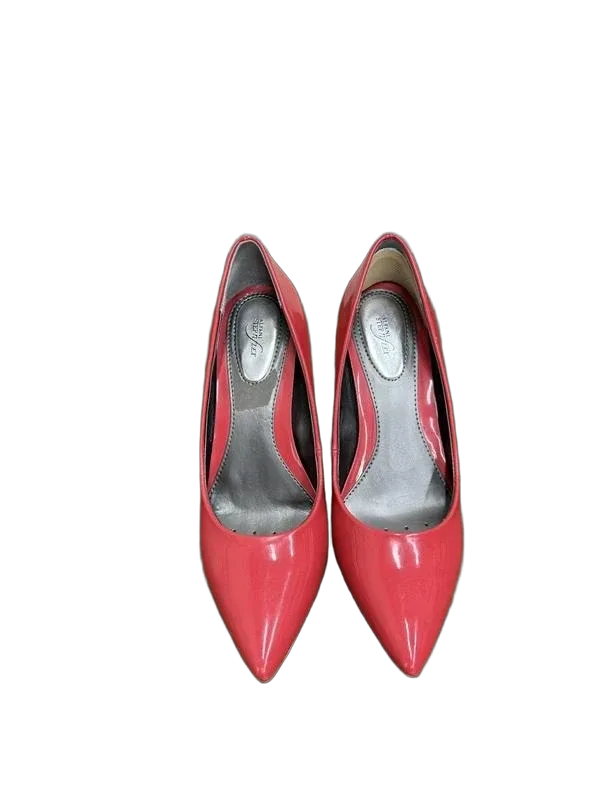 Alfani Step'n Flex Patent Leather Stiletto Heel Coral - front