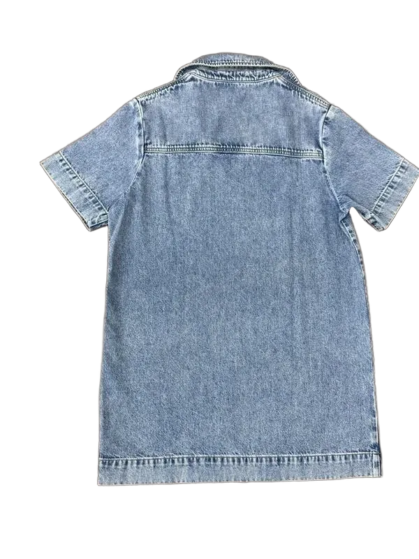 Assembly Label Genevieve Denim Mini Dress Light Blue - back