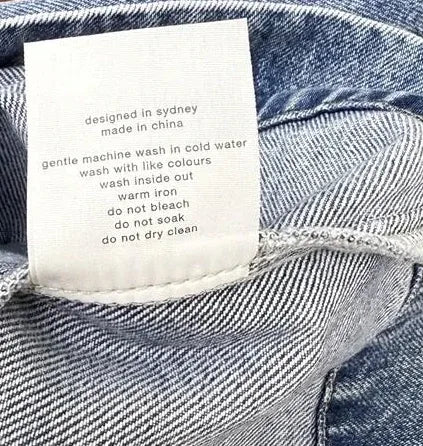 Assembly Label Genevieve Denim Mini Dress Light Blue - tag