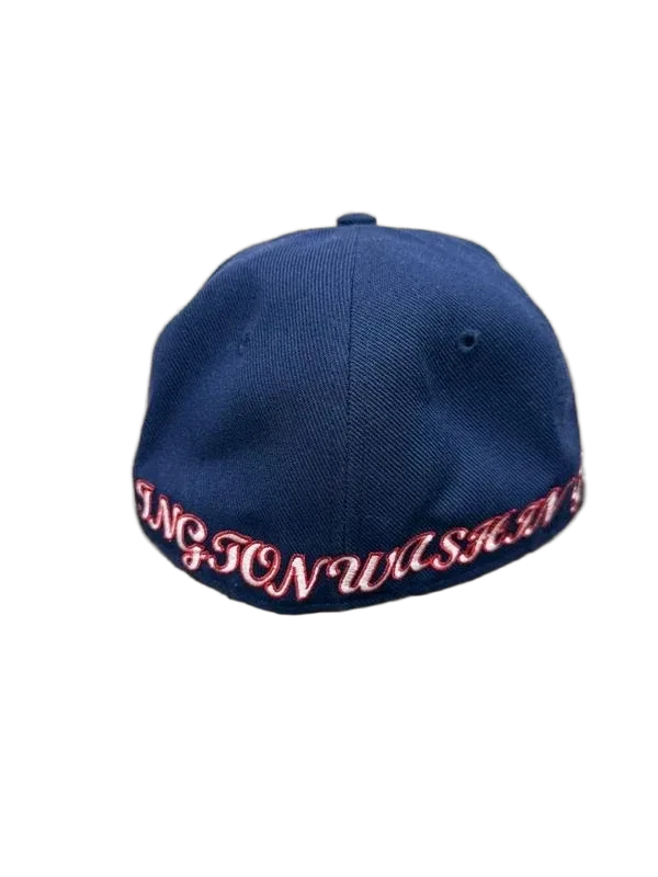 Hatco Washington Fitted Baseball Cap Navy Blue - back