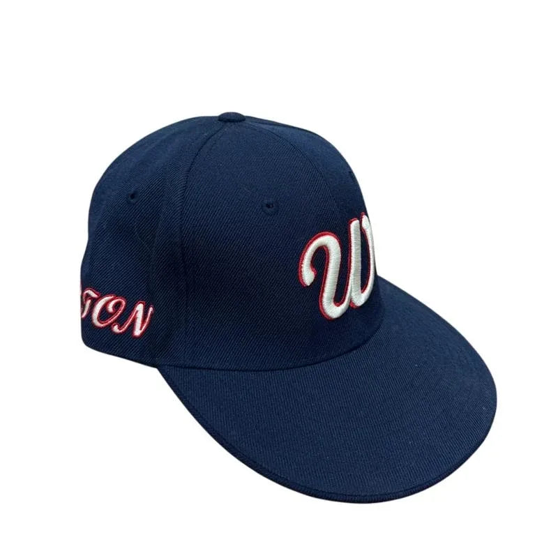 Hatco Washington Fitted Baseball Cap Navy Blue - front