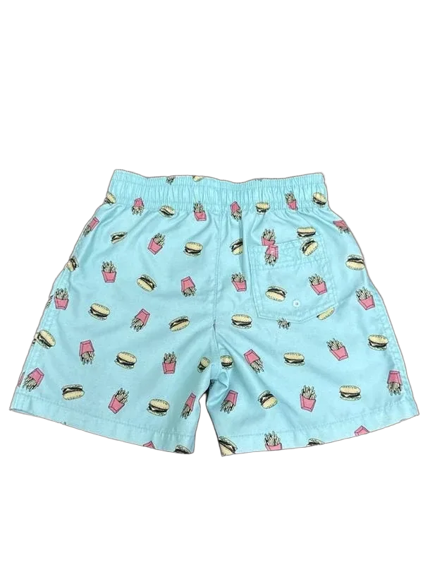 Abercrombie & Fitch Kids Burger Fries Swim Shorts Mint - back