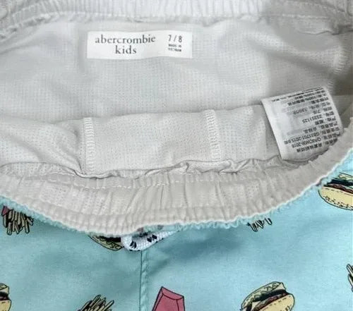 Abercrombie & Fitch Kids Burger Fries Swim Shorts Mint - label