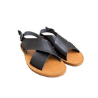 Universal Thread Black Crossover Strap Slingback Sandals - front