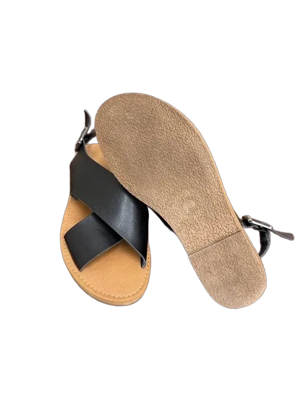 Universal Thread Black Crossover Strap Slingback Sandals - back