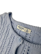 Arizona Jean Co Cable Knit Short Sleeve Cardigan Light Blue - label