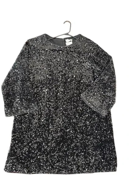 H&M Black Sequin Mini Shift Dress