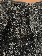 H&M Black Sequin Mini Shift Dress - fabric