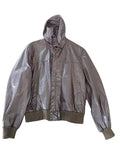 Cooper Genuine Leather Hooded Bomber Jacket Dark Brown