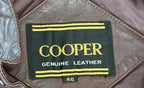Cooper Genuine Leather Hooded Bomber Jacket Dark Brown - label