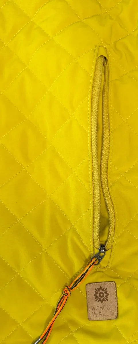 Without Walls Quilted Snap-Front Shirt Jacket Yellow - detail