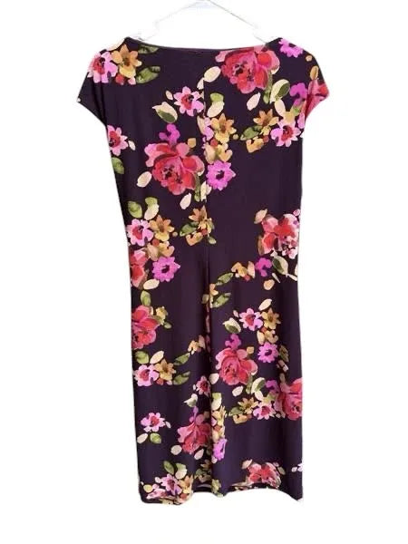 Chaps Floral Print Faux Wrap Dress XL