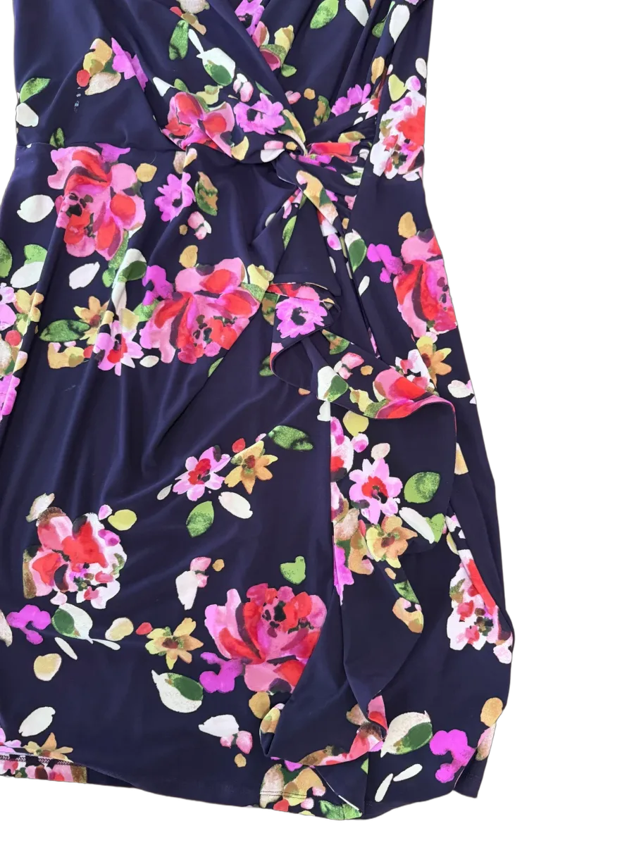 Chaps Floral Print Faux Wrap Dress XL - detail