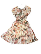 Kate and Lily Floral Chiffon Off-Shoulder Mini Dress