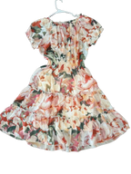 Kate and Lily Floral Chiffon Off-Shoulder Mini Dress - back