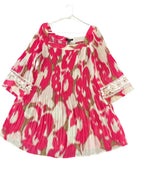 Alfani Pleated Abstract Print Tunic Top Pink
