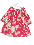 Alfani Pleated Abstract Print Tunic Top Pink - back