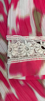 Alfani Pleated Abstract Print Tunic Top Pink - detail