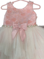 Couture Princess Pink Floral Lace Tulle Party Dress 2T - detail