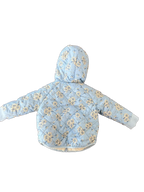 Cat & Jack Quilted Floral Hooded Baby Jacket Light Blue - back