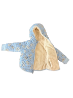 Cat & Jack Quilted Floral Hooded Baby Jacket Light Blue - front