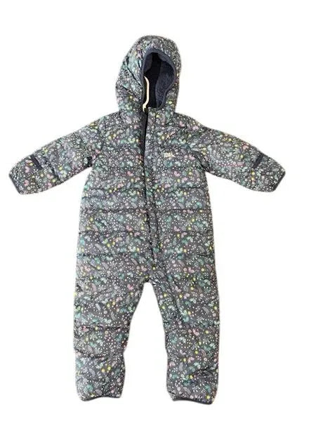 Eddie Bauer Floral Puffer Snowsuit Baby Bunting Navy