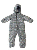 Eddie Bauer Floral Puffer Snowsuit Baby Bunting Navy