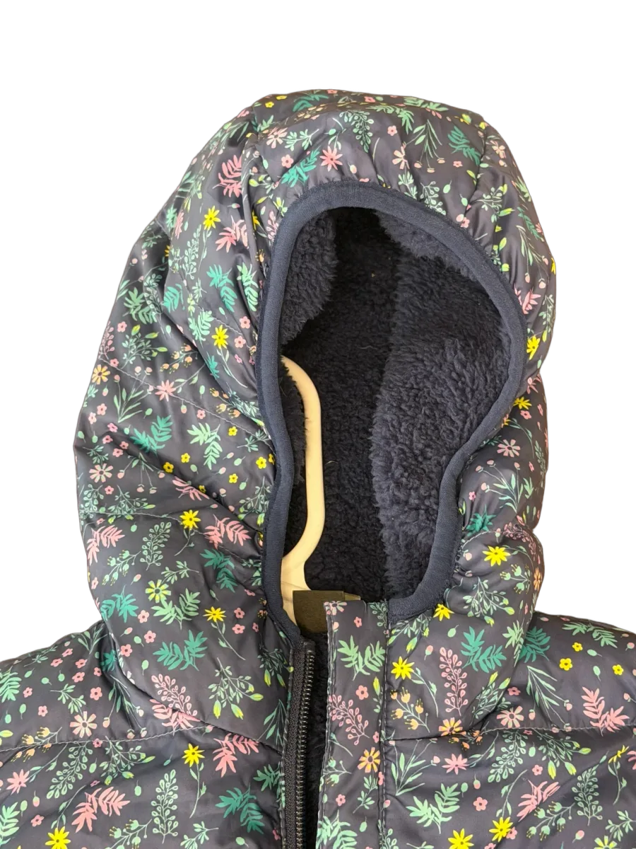 Eddie Bauer Floral Puffer Snowsuit Baby Bunting Navy - detail