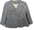 Kasper Chevron Stripe Blazer Navy White - front