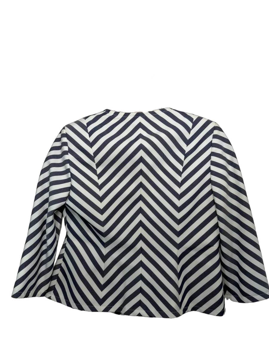 Kasper Chevron Stripe Blazer Navy White - back
