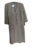 Brianna Milay Sequin Embroidered Two-Piece Dress Set Taupe - front
