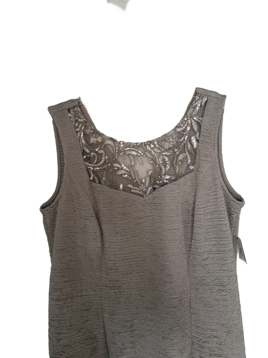 Brianna Milay Sequin Embroidered Two-Piece Dress Set Taupe - detail