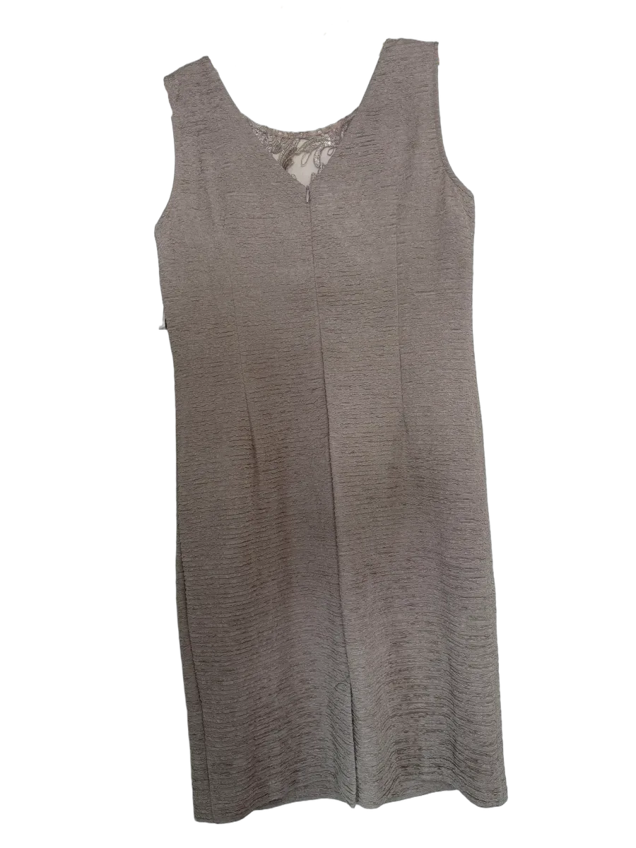 Brianna Milay Sequin Embroidered Two-Piece Dress Set Taupe - back
