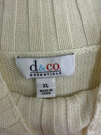 d&co. Essentials Ivory Cable Knit Mock Neck Sweater - tag