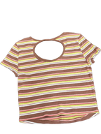 SO Striped Ribbed Open-Back Crop Top - back