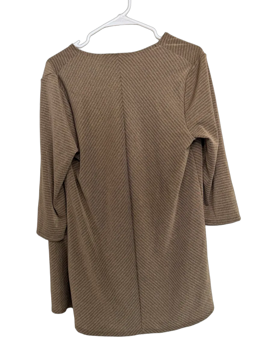 Travelers by Chico's Shimmer Stripe Open Front Jacket Cardigan - back