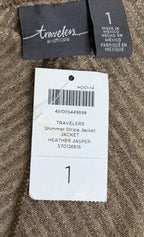 Travelers by Chico's Shimmer Stripe Open Front Jacket Cardigan - tag