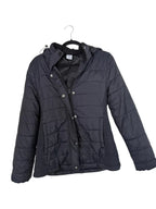 Time and Tru Black Quilted Hooded Puffer Jacket XS