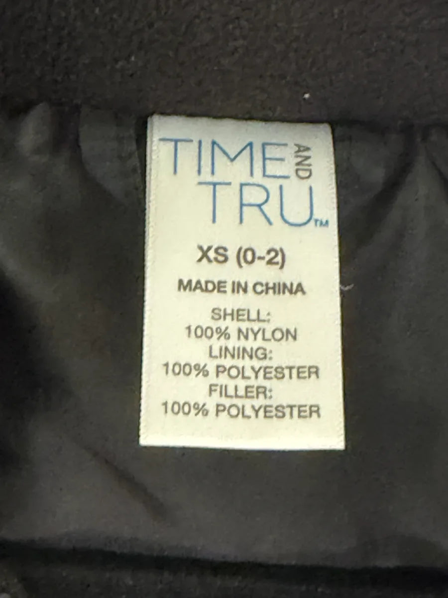 Time and Tru Black Quilted Hooded Puffer Jacket XS - tag