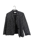 Evan-Picone Black and White Dot Print Blazer