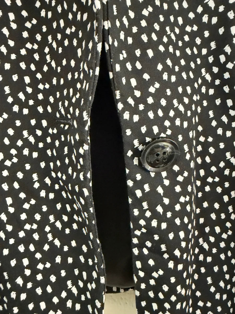 Evan-Picone Black and White Dot Print Blazer - detail
