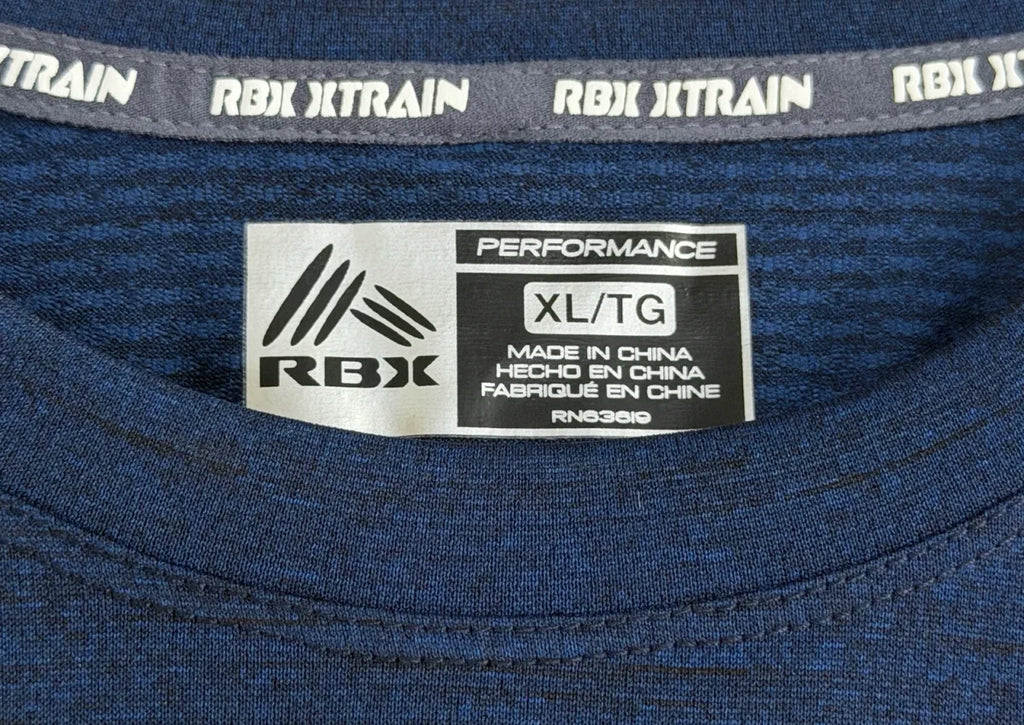 RBX XTrain Performance Short Sleeve T-Shirt Navy - label