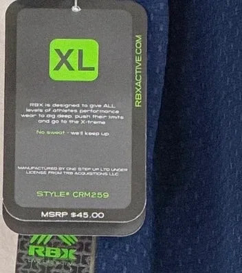 RBX XTrain Performance Short Sleeve T-Shirt Navy - detail