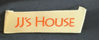 JJ's House Navy Satin A-Line Formal Dress Off-Shoulder - label