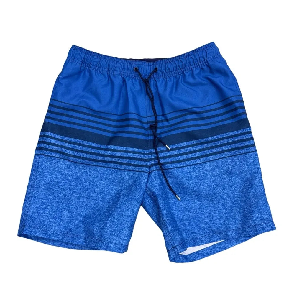 Kirkland Signature Men's Swim Short Striped Blue - front
