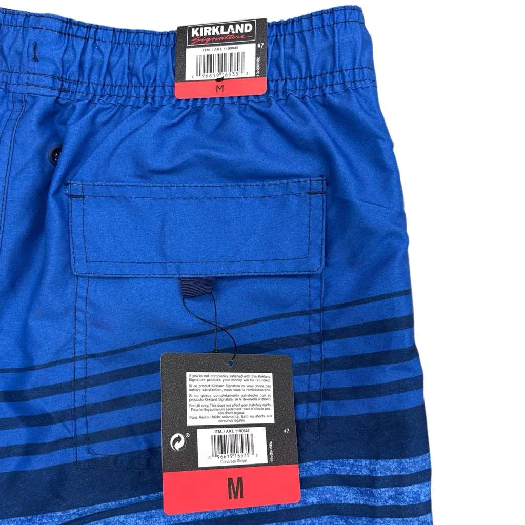 Kirkland Signature Men's Swim Short Striped Blue